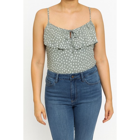 Abercrombie & Fitch Womens XS Polka Dot Bodysuit Blouse Multicolor - Picture 1 of 4